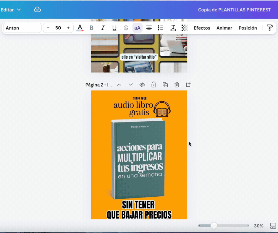 plantilla canva pins