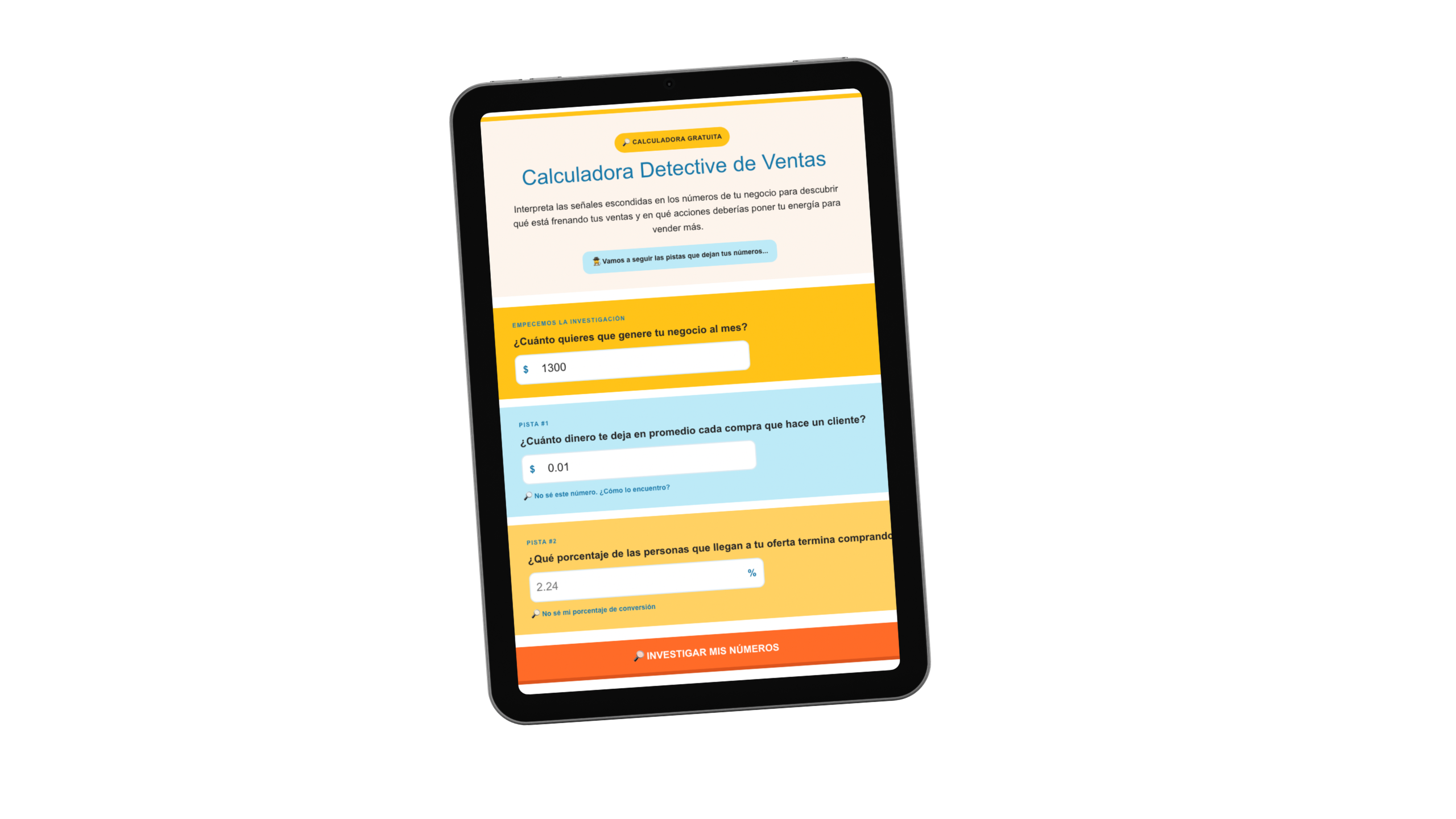 Calculadora Detective de Ventas gratuita